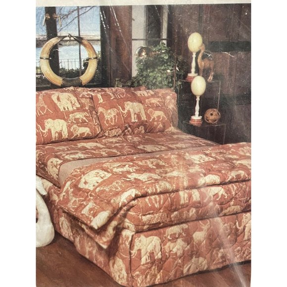 NOS VTG 1970s Martex Twin Flat Sheet No-Iron Percale Jungle Safari Animals